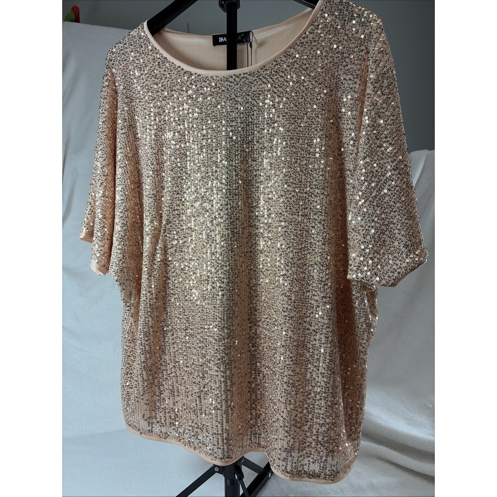 Allegra k dress Rose Gold Sequin Large Sparkle Shimmer Glitter Party Relaxed NWT